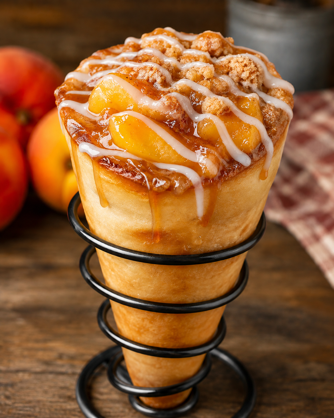 Peach Cobbler Cone