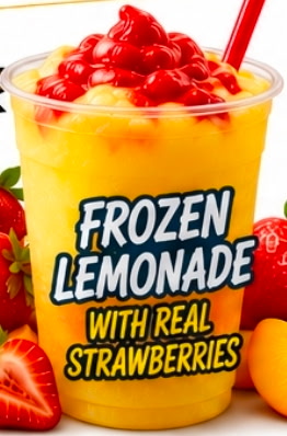 Frozen Lemonade with real strawberries